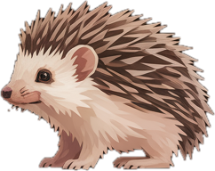 Low-poly hedgehog mascot